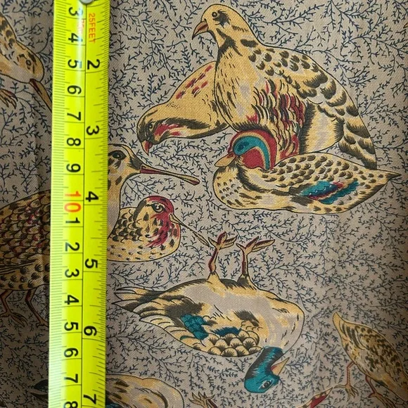 Vintage Decorative Fabric Pheasant Bird Print 1 yard Cottagecore English Country - Picture 2 of 3